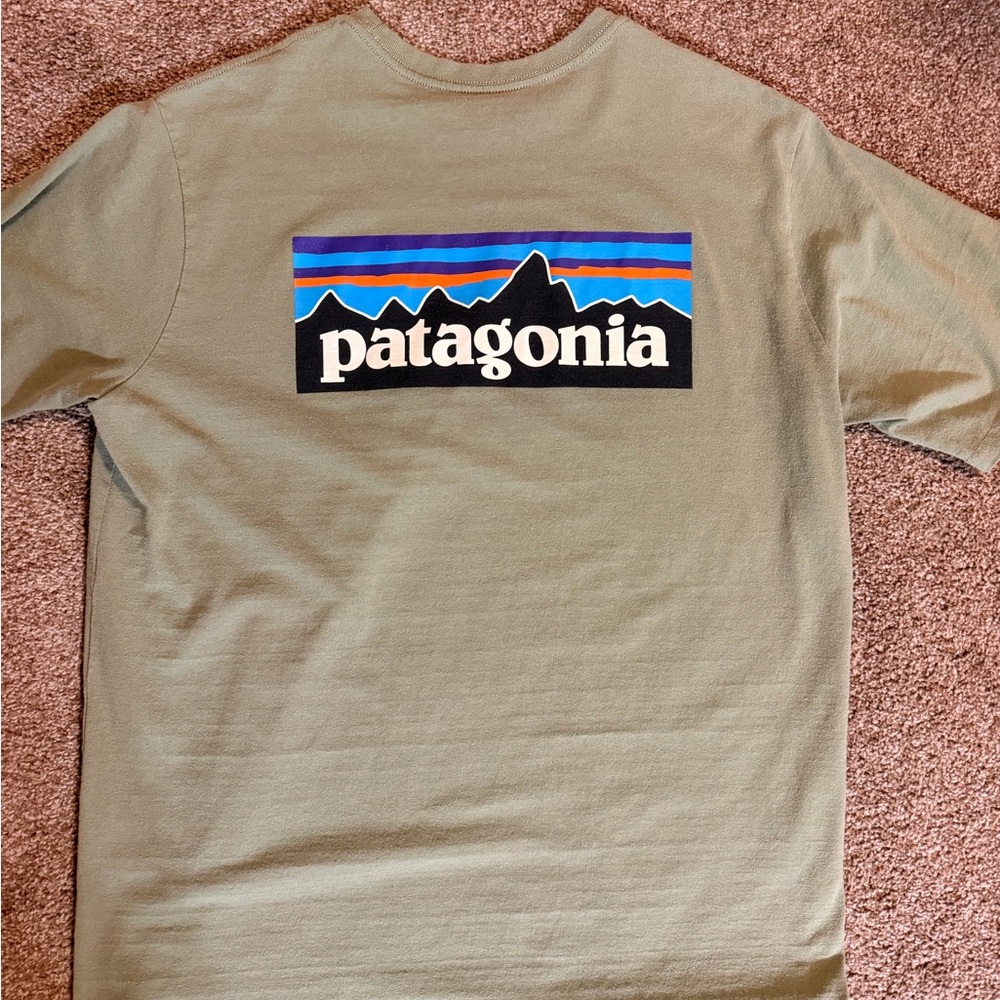 Patagonia Men's Olive T-Shirt with Logo